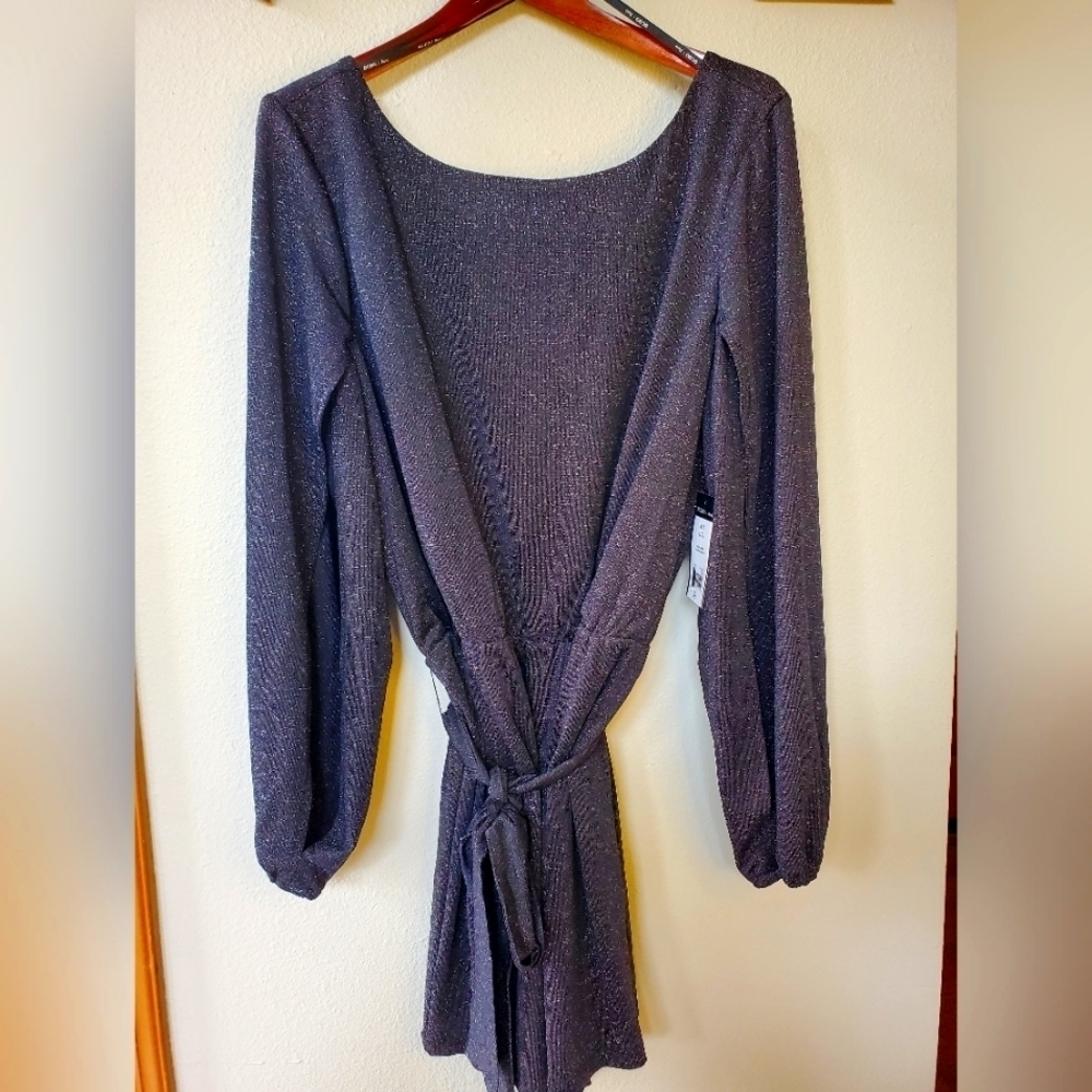 BCBG Paris NWT Black Sparkle Shorts Romper. Size XXL